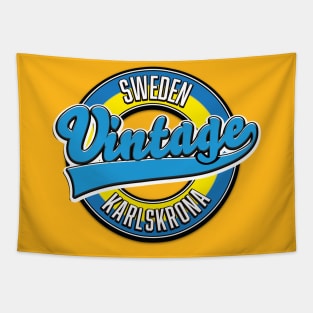 Karlskrona sweden vintage style logo. Tapestry