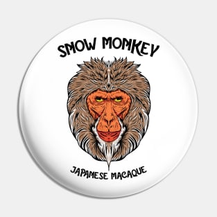 Snow Monkey Japanese Macaque Pin