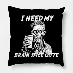 Pumpkin spice latte zombie comic Pillow