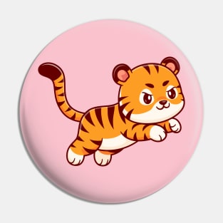 Cute Tiger Jumping Cartoon Pin