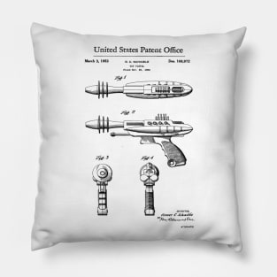 Laser Gun Toy Patent Black Pillow