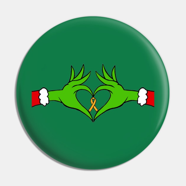 The Green Mean one with Awareness Ribbon (orange) Pin by CaitlynConnor