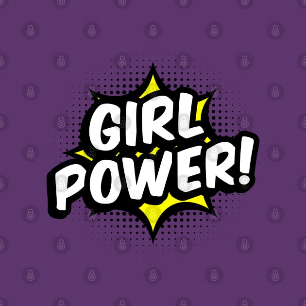 Girl Power! - Yellow comic style - B by ruben vector designs