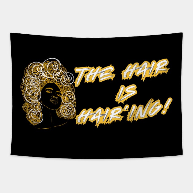 The Hair is Hair'ing (Yellow Print) Tapestry by T3N Designs