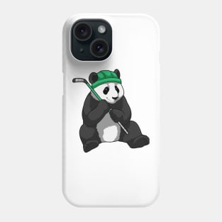 Panda at Ice hockey with Ice hockey stick Phone Case