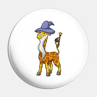 Giraffe as Wizard with Magic wand & Hat Pin