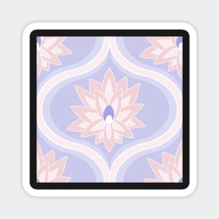 candy and periwinkle lotus flower ogee pattern Magnet