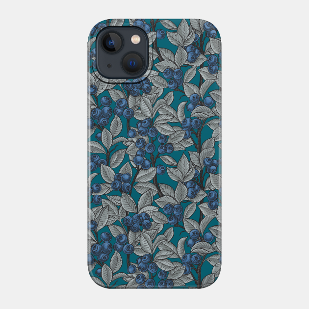 Blueberries - blue and gray - Blueberries - Phone Case