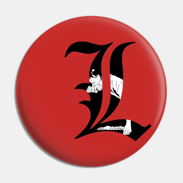 Death Note L Logo Anime Pin Teepublic