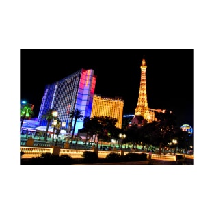 Eiffel Tower Paris and Ballys Hotel Las Vegas America T-Shirt