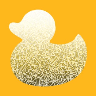 Ombre yellow and white swirls doodles duck toy T-Shirt