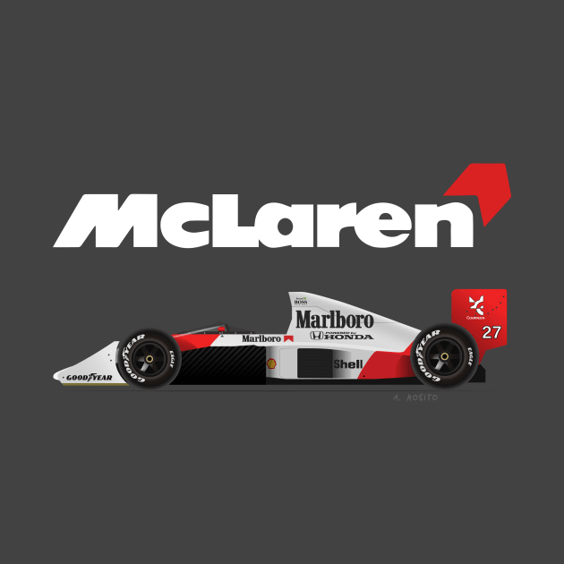 Ayrton Senna's McLaren Honda MP4/5 Illustration by Burro Wheel