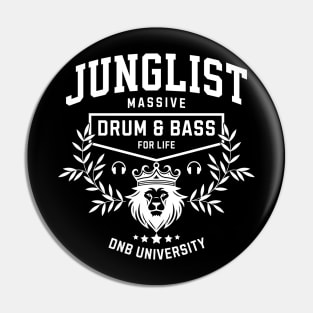 JUNGLIST  - DNB University Crest (White) Pin