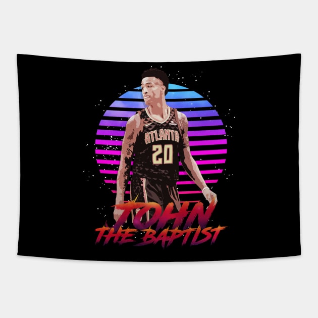 John the Baptist Retrowave Outrunner Tapestry by StupidHead