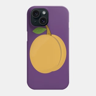 Apricot with a sprig and a leaf. Fruit drawing. Phone Case