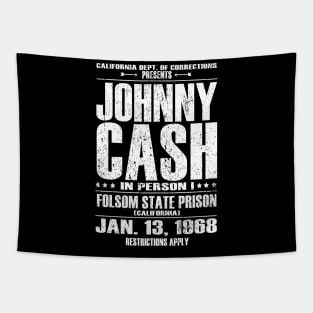 Johnny Cash Live At Folsom Prison Inspired Concert Poster Tapestry