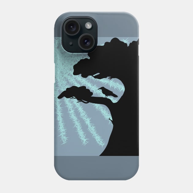 Raven in Winter Sun Ice Blue Phone Case by VazMas Design
