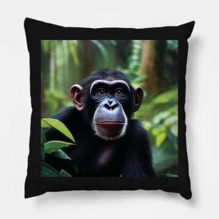 Chimpanzee in a Jungle Pillow