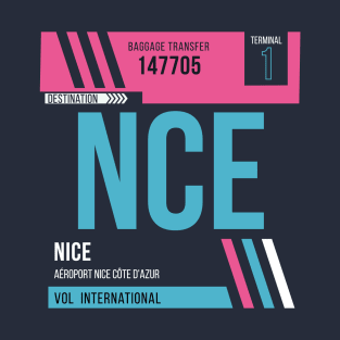 Nice (NCE) Airport Code Baggage Tag A T-Shirt