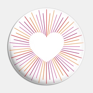 Lesbian Pride Radial Heart Pin