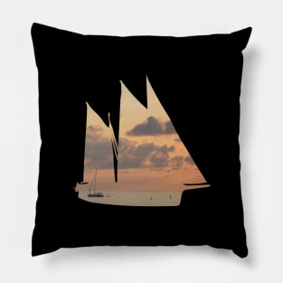 The ship at sunset Pillow