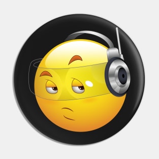 Chill Music Smiley Face Emoticon Pin