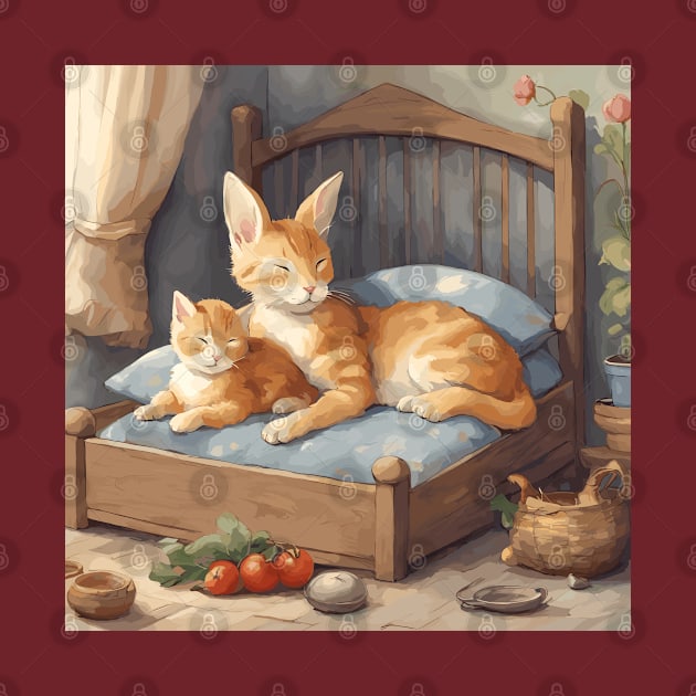 Whimsical Cat Family by Souls.Print