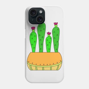 Cute Cactus Design #9: Delicate Melon Pot Cacti Phone Case