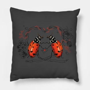 Sweet Ladybug Valentine Pillow