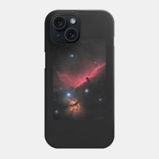 Horsehead and Flame nebula in constellation Orion Phone Case