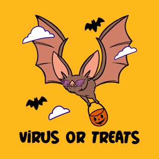 Virus Or Treats funny bat halloween costume for halloween party. T-Shirt