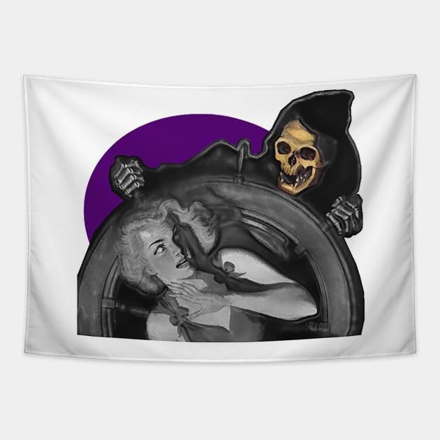 Skull death on halloween Tapestry by Marccelus