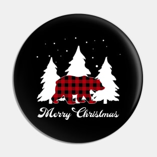 Red Buffalo Plaid Bear Matching Family Christmas Pajama Pin