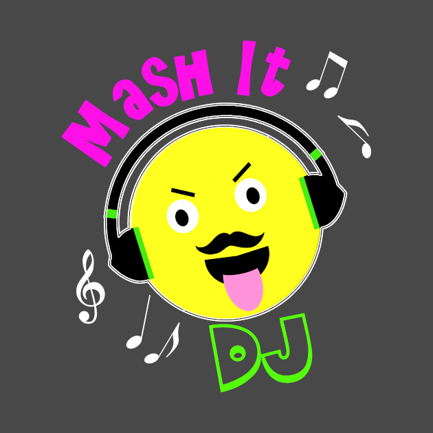 Funny Emoji Music DJ Mashing It Up by Flissitations