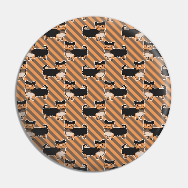 Yorkie Stripes Pattern Pin by saradaboru