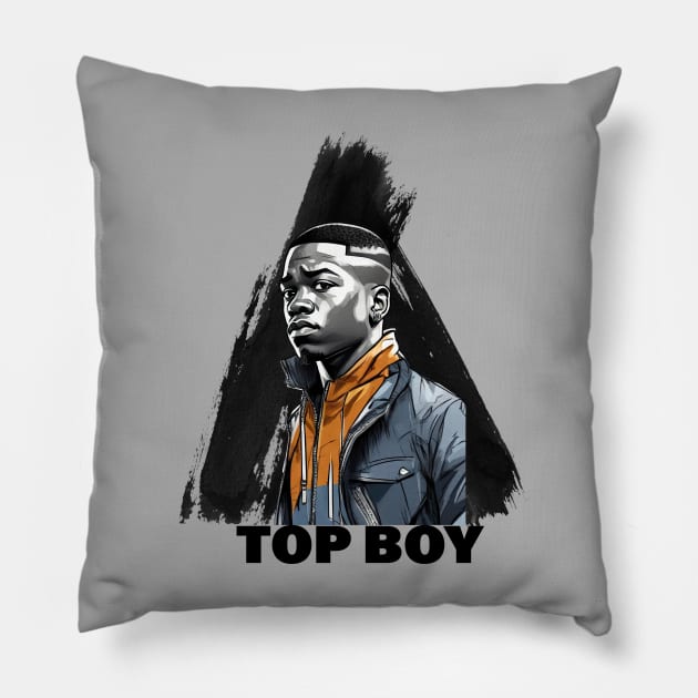 Top Boy - Netflix show Fan Art Pillow by Buff Geeks Art