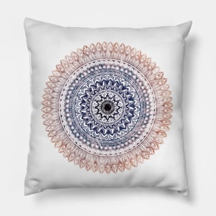 Blue mandala art Pillow