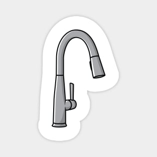 Steel Water Supply Faucets For Bathroom And Kitchen Sink Sticker vector illustration. Home interior objects icon concept. Kitchen faucet sticker design logo with shadow. Magnet
