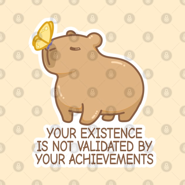 Chill Capybara Quarter Life Crisis Quote Achievement by roschea