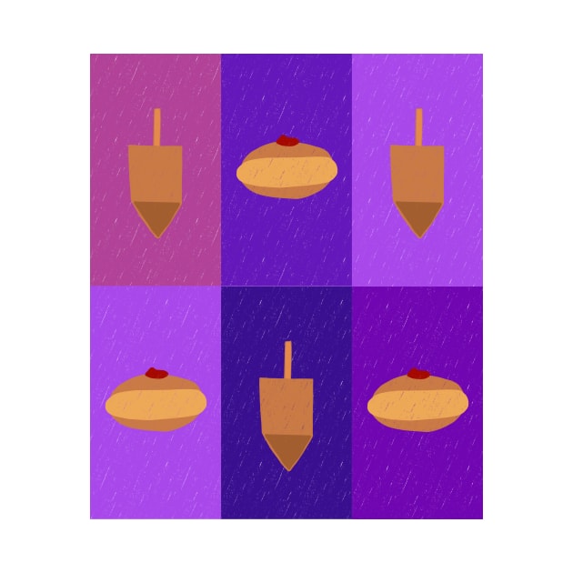 D&amp;D - Doughnuts and Dreidels Purple Grid by TillaCrowne