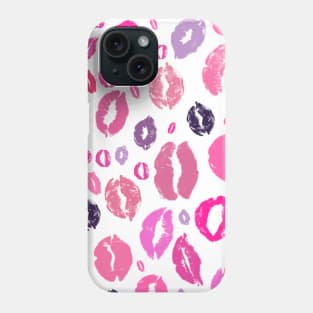 Kissing Lips Pattern in Pink Phone Case