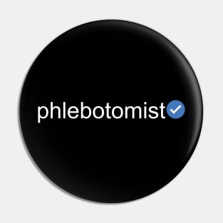 Verified Phlebotomist (White Text) Pin