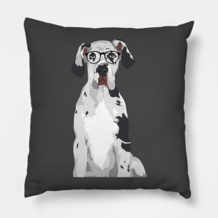 Hipster Great Dane T-Shirt for Dog Lovers Pillow