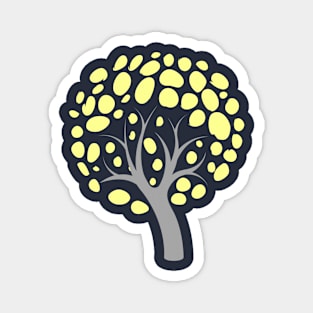 yellow grey bold tree Magnet