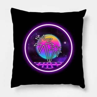 Synthwave Palm Trees Pillow