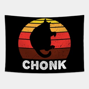 Retro Funny Chonk Cat Tapestry