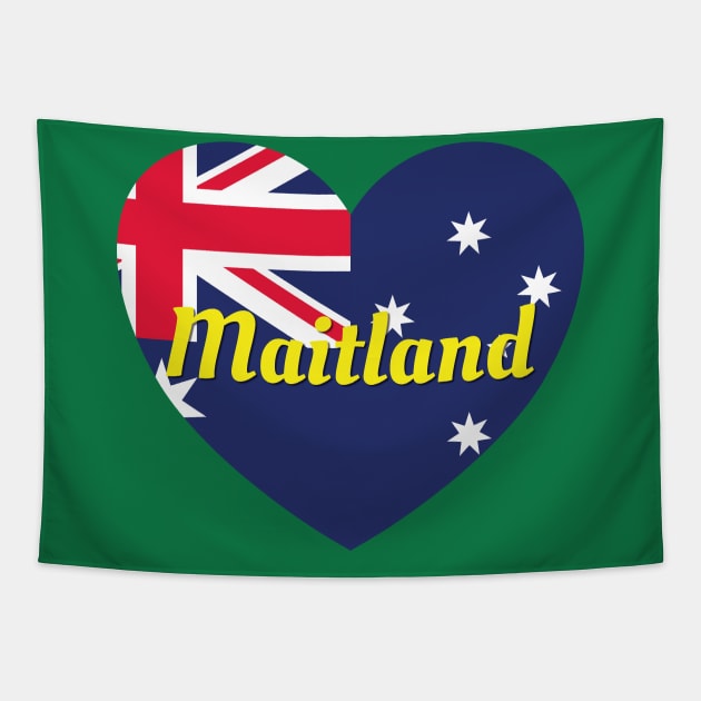 Maitland NSW Australia Australian Flag Heart Tapestry by DPattonPD