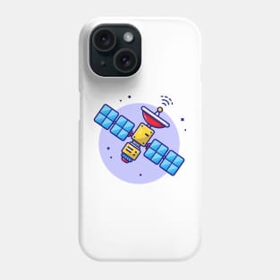 Flying Satellite Space Cartoon Vector Icon Illustration Phone Case