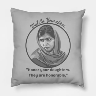 Malala Yousafzai Portrait and Quote Pillow