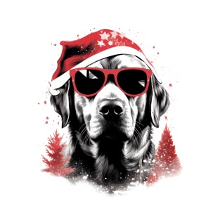 Magical Christmas Labrador in the snow: cute four-legged friend with festive hat T-Shirt